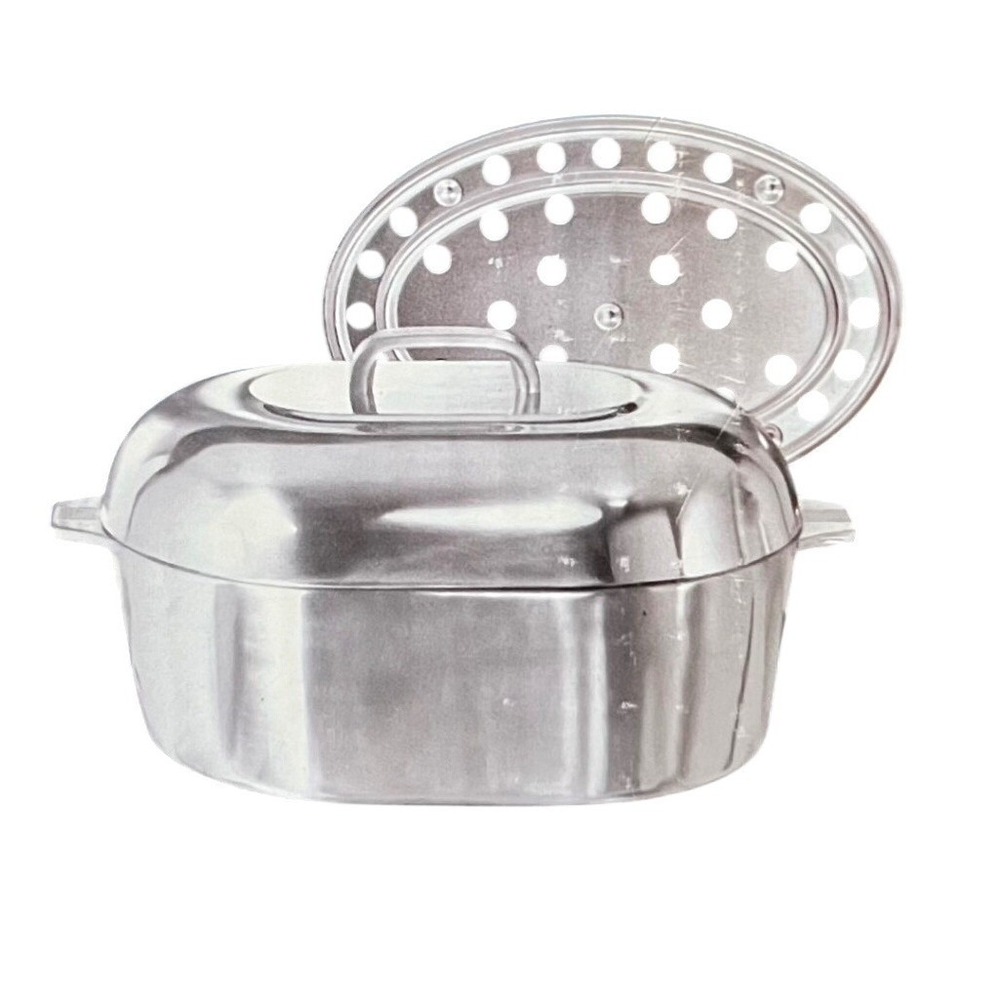 Magnalite Classic 15in 38cm Roaster Lid and Meat Rack Set 1040828 Vtg Deadstock